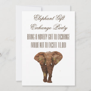 Invitations d'échange de cadeaux Elephant