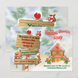 Invitations d'échange de cookies de vacances du Pô