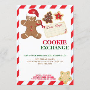 Invitations d'échange d'échange de biscuit de