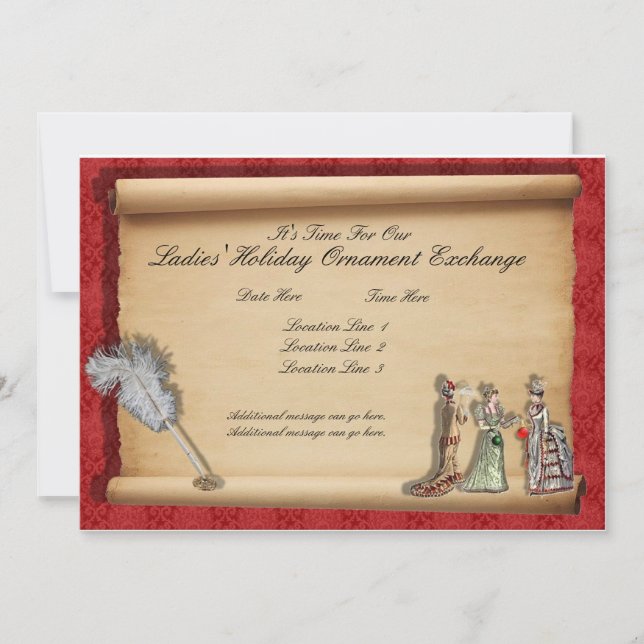 Invitations d'échange d'ornements de vacances pour (Devant)