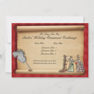 Invitations d'échange d'ornements de vacances pour