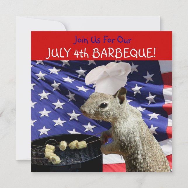 Invitations d'écureuils au barbecue du 4 juillet (Devant)