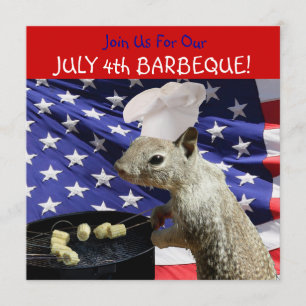 Invitations d'écureuils au barbecue du 4 juillet