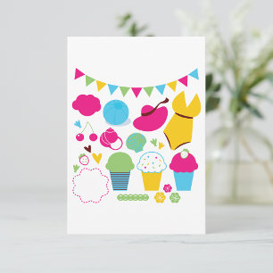 Invitations d'éléments d'été