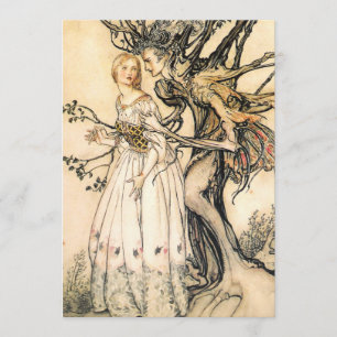 Invitations d'Elf de princesse et d'arbre de conte