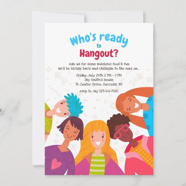 Invitations d'enfants souriants (Devant)