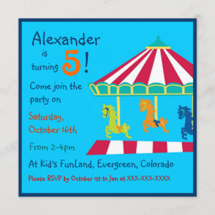 Invitations des anniversaires de enfants du carrou