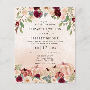Invitations des Mariages de automne de pays Citrou