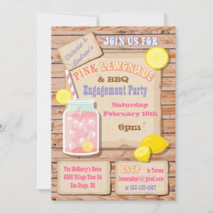 Invitations des parties d'engagement Lemonade & BB
