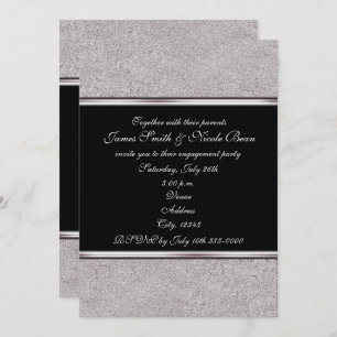 Invitations d'évènement Silver Shimmer et Black El