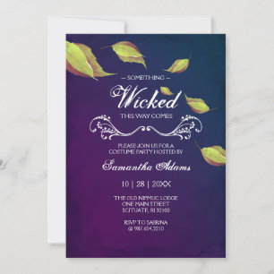 Invitations d'Halloween adulte Costume fête violet