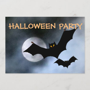 Invitations d'Halloween chauves-souris éffrayantes
