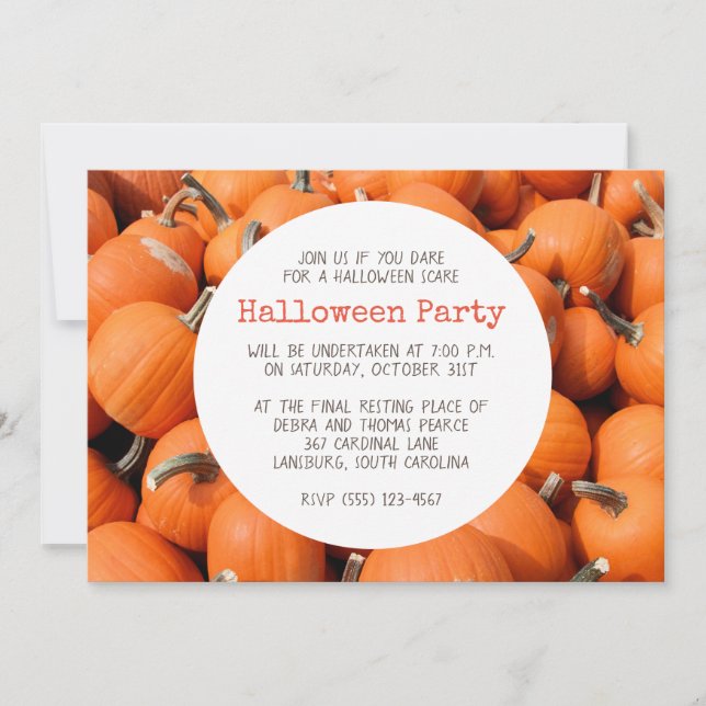 Invitations d'Halloween citrouille (Devant)