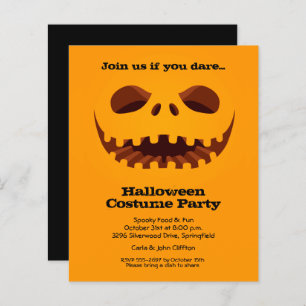 Invitations d'Halloween Jack o' Lantern Budget