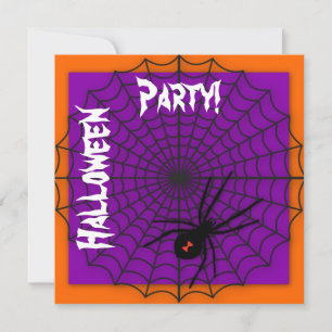 Invitations d'Halloween sur le Web Orange et Purpl