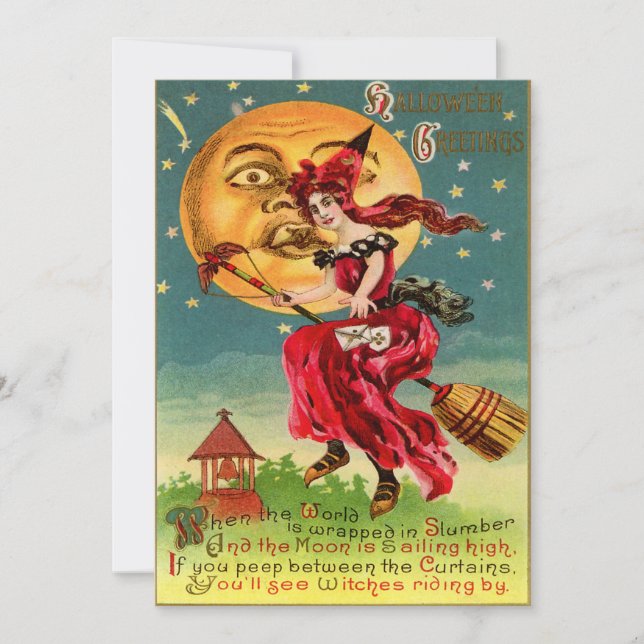 Invitations d'Halloween Vintages (Devant)