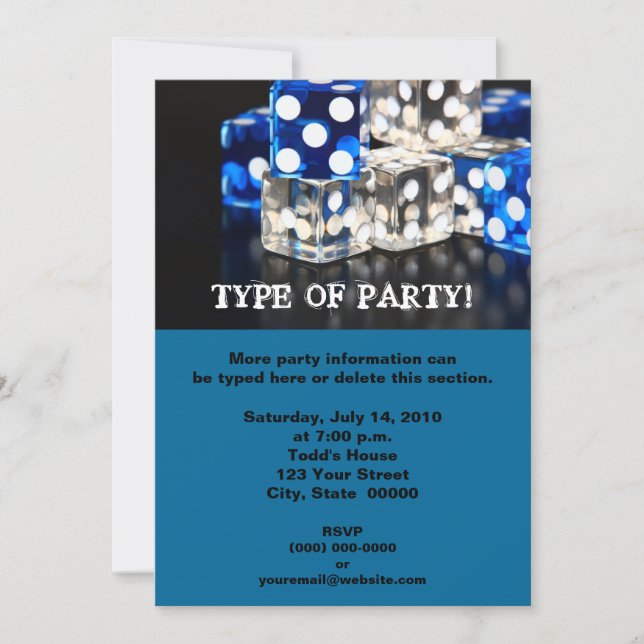 Invitations Dice Party (Devant)