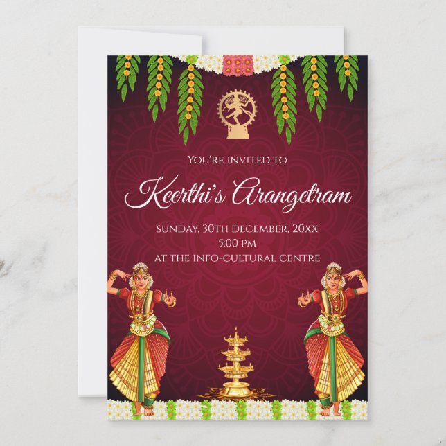 Invitations Digital Arangetram & Bharatnatyam (Devant)