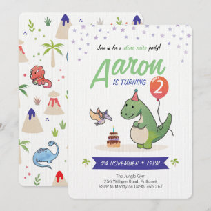 Invitations Dinosaur, invitations d'anniversaire g