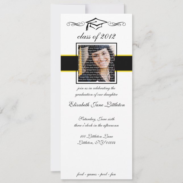 Invitations d'inscription à l'école Black & Gold (Devant)