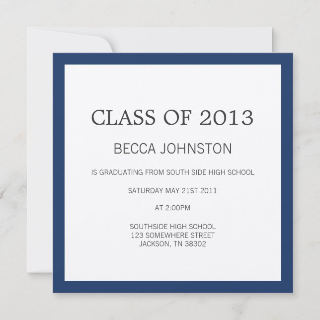 Invitations d'obtention du diplôme de conception (Devant)