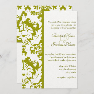 Invitations d'Olive Mariage damassé