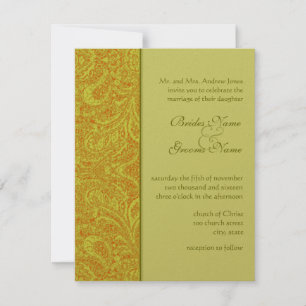 Invitations d'Olive Mariage damassé encore plus fo
