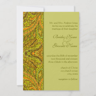 Invitations d'Olive Paisley Mariage damassé