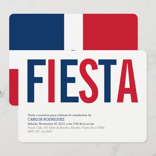 Invitations : Dominicain Repubublic : Drapeau (Devant / Derrière)