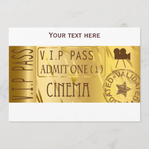 Invitations d'or de billet de film