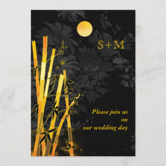 Invitations d'or de mariage de monogramme de