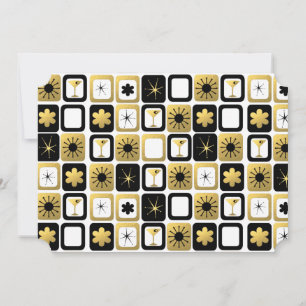 Invitations d'or rétro-glamour