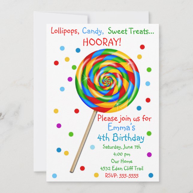 Invitations douces d'anniversaire de lucette de (Devant)