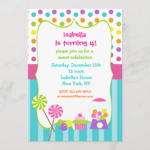 Invitations douces d'anniversaire de magasin de