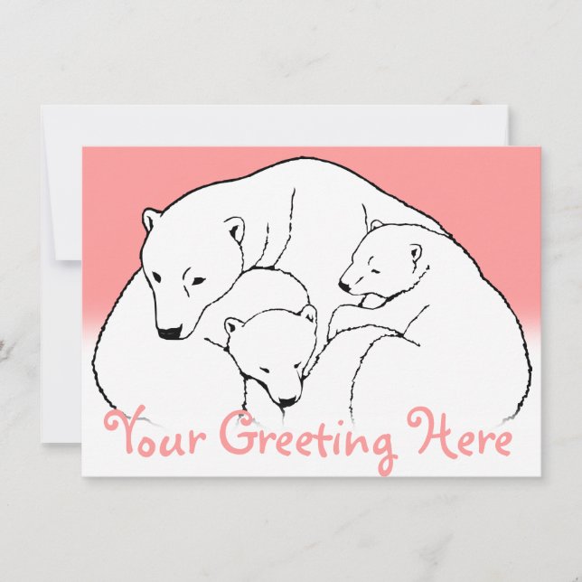 Invitations d'ours Carte personnalisée Cubs d'ours (Devant)