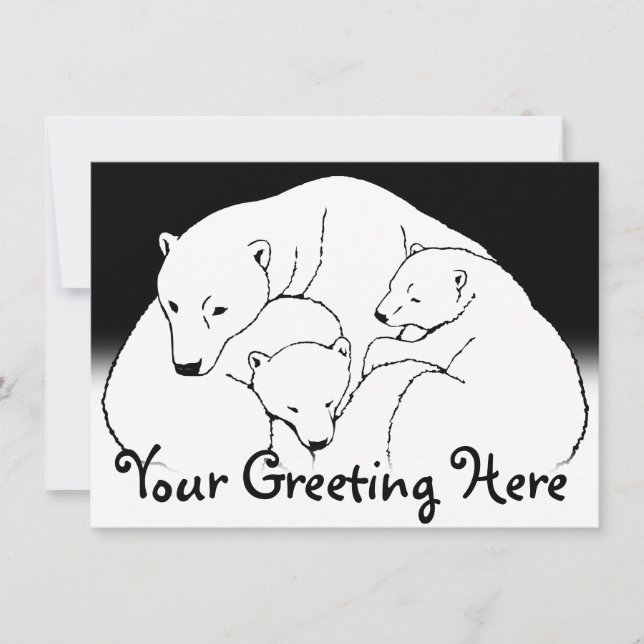 Invitations d'ours Carte personnalisée Cubs d'ours (Devant)