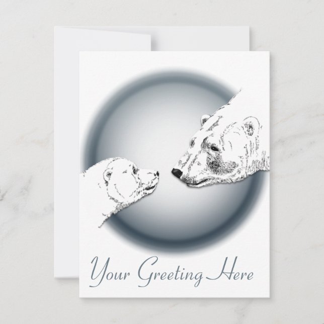Invitations d'ours Carte personnalisée Cubs d'ours (Devant)