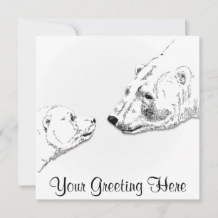 Invitations d'ours Carte personnalisée Cubs d'ours