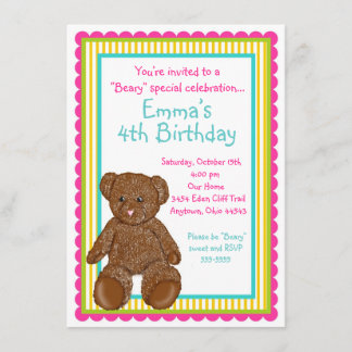 Invitations d'ours de nounours