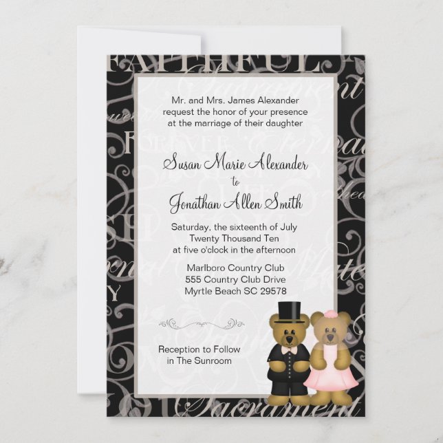 Invitations d'ours mariages (Devant)