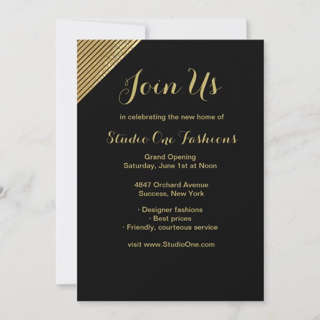 Invitations d'ouverture Gold Accent (Devant)