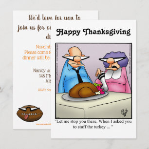 Invitations drôle d'Humour de Thanksgiving