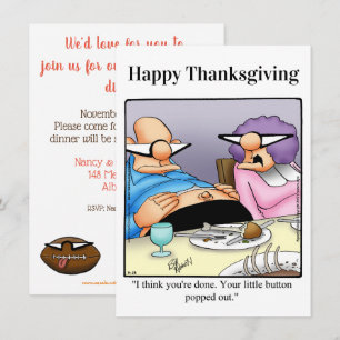 Invitations drôle d'Humour de Thanksgiving