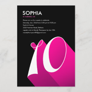 Invitations du 10e anniversaire de la Pop moderne