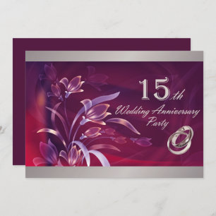 Invitations du 15e anniversaire du Mariage