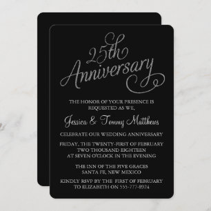 Invitations du 25e anniversaire du Mariage d'argen
