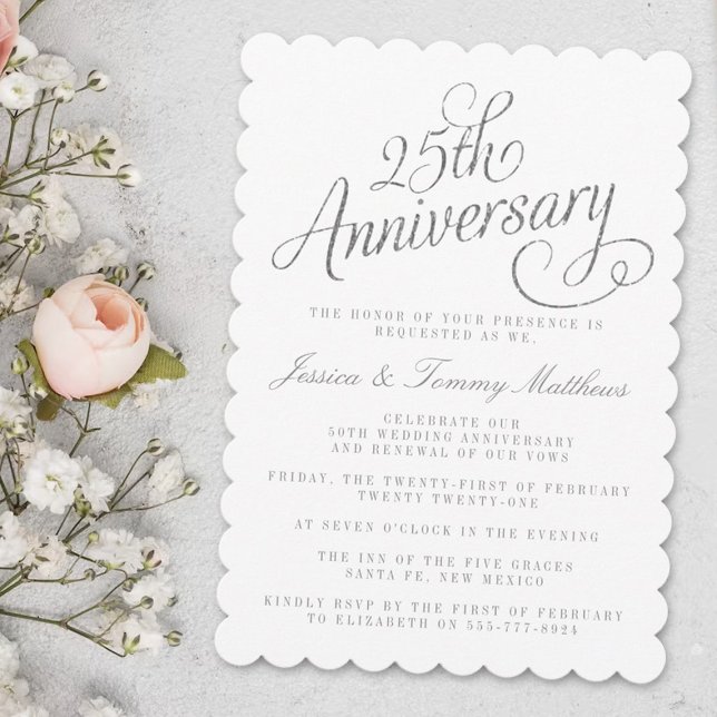 Invitations du 25e anniversaire du Mariage d'argen (Créateur téléchargé)