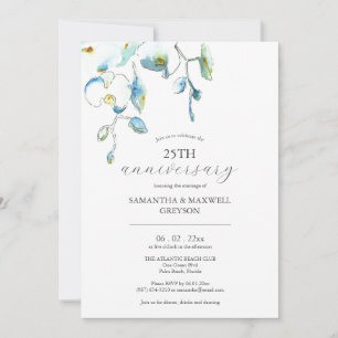 Invitations du 25e anniversaire du Mariage Floral