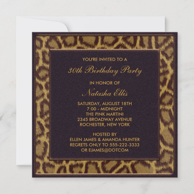 Invitations du 30e anniversaire de Leopard (Devant)