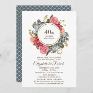 Invitations du 40e anniversaire du Mariage